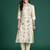 Beige embroidered cotton kurta trouser set