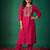 Pink printed silk kurta trouser set