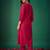 Pink printed silk kurta trouser set
