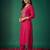 Pink printed silk kurta trouser set