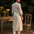 White printed cotton kurta trouser set