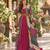 Magenta georgette readymade shrug suit with embroidery work