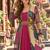 Magenta georgette readymade shrug suit with embroidery work