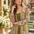 Olive georgette readymade shrug anarkali with embroidery work