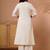 Off white printed cotton kurta trouser set