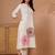 Off white printed cotton kurta trouser set