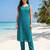 Blue printed cotton kurta trouser set