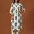 White printed cotton kurta trouser set