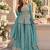 Blue vichitra silk readymade suit with embroidery & sequence work