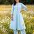 Blue printed cotton kurta trouser set