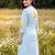 Blue printed cotton kurta trouser set