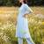 Blue printed cotton kurta trouser set