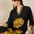 Black printed viscose rayon kurta trouser set