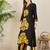 Black printed viscose rayon kurta trouser set