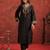 Black embroidered liva kurta trouser set