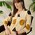 Beige printed cotton kurta trouser set