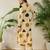 Beige printed cotton kurta trouser set