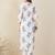White printed cotton kurta trouser set