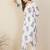 White printed cotton kurta trouser set