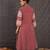 Red printed cotton kurta trouser set