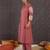 Red printed cotton kurta trouser set
