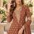 Brown georgette readymade suit with embroidery & sequence work