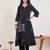 Black printed cotton kurta trouser set