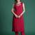 Pink printed viscose rayon kurta trouser set