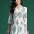 White printed cotton kurta trouser set