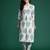 White printed cotton kurta trouser set