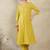 Olive printed cotton kurta trouser set