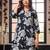 Black printed cotton kurta trouser set