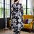 Black printed cotton kurta trouser set