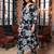 Black printed cotton kurta trouser set