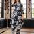 Black printed cotton kurta trouser set