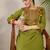 Green embroidered cotton kurta trouser set