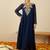 Blue embroidered georgette kurta trouser set