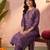 Burgundy printed silk kurta trouser set
