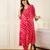 Pink printed viscose rayon kurta trouser set