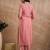 Pink embroidered silk kurta trouser set