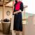 Black printed cotton kurta trouser set