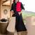 Black printed cotton kurta trouser set