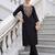 Black embroidered cotton kurta trouser set