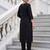 Black embroidered cotton kurta trouser set