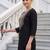 Black embroidered cotton kurta trouser set