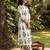 White printed cotton kurta trouser set