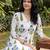 White printed cotton kurta trouser set
