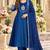 Teal&blue chanderi readymade anarkali suit with embroidery work