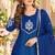 Teal&blue chanderi readymade anarkali suit with embroidery work