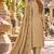 Beige chiffon semi stitched suit with embroidery & sequence work